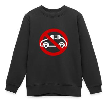 Anti voiture électrique contre voiture électrique avec électricité - Sweat Premium enfant bio - noir - Devant - AI Model Kid Female (0cm)