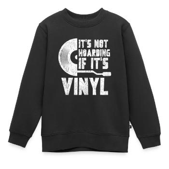 Vinyl Schallplatten Sammler - Kinder Premium Organic Sweatshirt - Schwarz - Vorne - AI Model Kid Female (0cm)