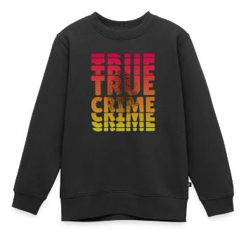 True Crime Fingerprint / Crime Junkie / - Kids Premium Organic Sweatshirt - black - Front - AI Model Kid Female (0cm)