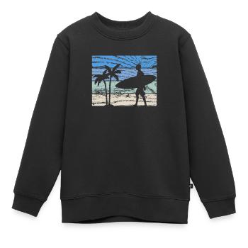 Surfeur surfeur - Sweat Premium enfant bio - noir - Devant - AI Model Kid Female (0cm)
