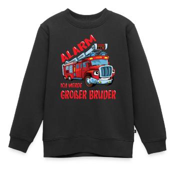 Ich Werde Großer Bruder Grosser Bruder Geschenk - Kinder Premium Organic Sweatshirt - Schwarz - Vorne - AI Model Kid Female (0cm)