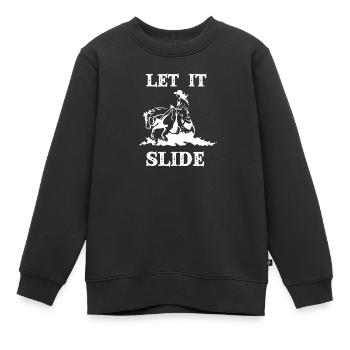 Cheval de reining - Sweat Premium enfant bio - noir - Devant - AI Model Kid Female (0cm)