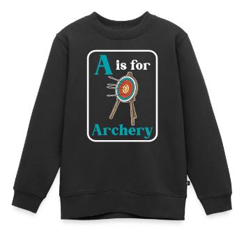 Bogenschütze Bogensport Pfeil Bogen Bogenschießen - Kinder Premium Organic Sweatshirt - Schwarz - Vorne - AI Model Kid Female (0cm)