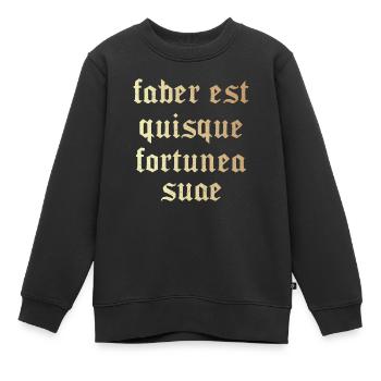 Faber est quisque fortunae suae - Sweat Premium enfant bio - noir - Devant - AI Model Kid Female (0cm)