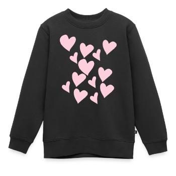 Zart Rosa Herzen - Kinder Premium Organic Sweatshirt - Schwarz - Vorne - AI Model Kid Female (0cm)