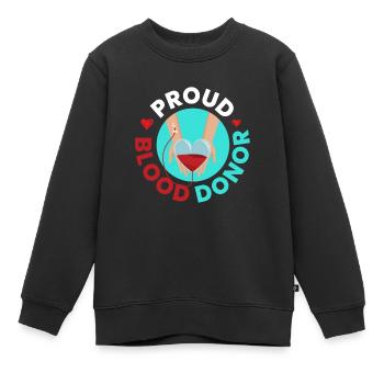 Fiers dons de sang de donneurs de sang - Sweat Premium enfant bio - noir - Devant - AI Model Kid Female (0cm)