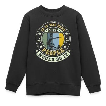 More people would do it Calisthenics - Kids Premium Organic Sweatshirt - black - Front - AI Model Kid Female (0cm)