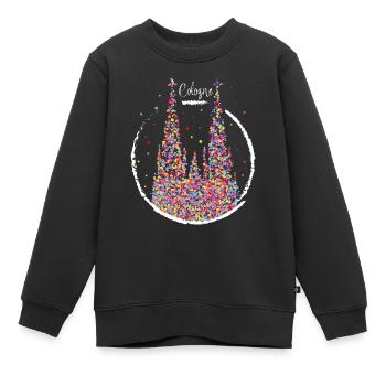 Kölner Dom Karneval Fasching Konfetti Geschenk - Kinder Premium Organic Sweatshirt - Schwarz - Vorne - AI Model Kid Female (0cm)