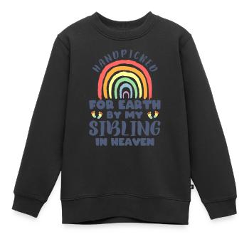 Handpicked For Earth By My Sibling In Heaven - - Kinder Premium Organic Sweatshirt - Schwarz - Vorne - AI Model Kid Female (0cm)