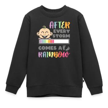 After Every Storm Comes A Rainbow - Regenbogenbaby - Kinder Premium Organic Sweatshirt - Schwarz - Vorne - AI Model Kid Female (0cm)