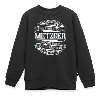 Metzger - Kinder Premium Organic Sweatshirt - Schwarz - Vorne - AI Model Kid Female (0cm)