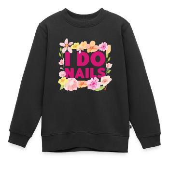 Nail Tech Devis Travail Ongle Uniforme - Sweat Premium enfant bio - noir - Devant - AI Model Kid Female (0cm)