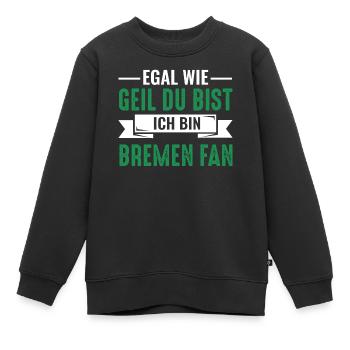 Bremen Bremer Fan - Kinder Premium Organic Sweatshirt - Schwarz - Vorne - AI Model Kid Female (0cm)