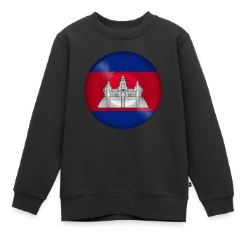 Kambodscha Musik Schallplatte - Kinder Premium Organic Sweatshirt - Schwarz - Vorne - AI Model Kid Female (0cm)