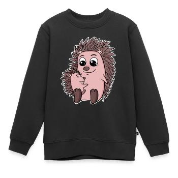 Igel Familie - Igel mit Baby - Igel Motiv - Kinder Premium Organic Sweatshirt - Schwarz - Vorne - AI Model Kid Female (0cm)