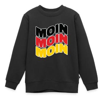 Moin Deutschland Hamburg Deutschlandflagge Moin - Kinder Premium Organic Sweatshirt - Schwarz - Vorne - AI Model Kid Female (0cm)