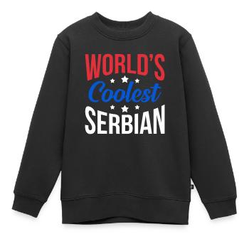 Serbien - Kinder Premium Organic Sweatshirt - Schwarz - Vorne - AI Model Kid Female (0cm)