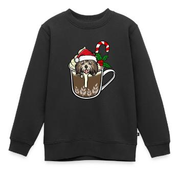 Kakao Havaneser Weihnachten - Kinder Premium Organic Sweatshirt - Schwarz - Vorne - AI Model Kid Female (0cm)