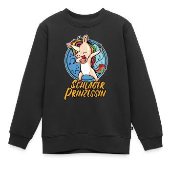 Schlager Prinzessin Deutscher Schlager Einhorn - Kinder Premium Organic Sweatshirt - Schwarz - Vorne - AI Model Kid Female (0cm)