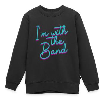 Je suis avec le groupe marchant football Mi-temps Percu - Sweat Premium enfant bio - noir - Devant - AI Model Kid Female (0cm)