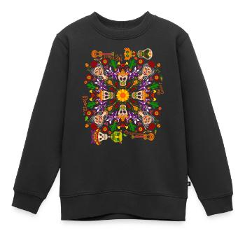 Feiern Sie den Tag der Toten im mexikanischen Stil - Kinder Premium Organic Sweatshirt - Schwarz - Vorne - AI Model Kid Female (0cm)