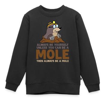 Taupe Soyez toujours vous-même Taupes - Sweat Premium enfant bio - noir - Devant - AI Model Kid Female (0cm)