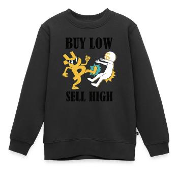 Finance - Crypto-monnaie - Acheter bas, vendre haut - Sweat Premium enfant bio - noir - Devant - AI Model Kid Female (0cm)