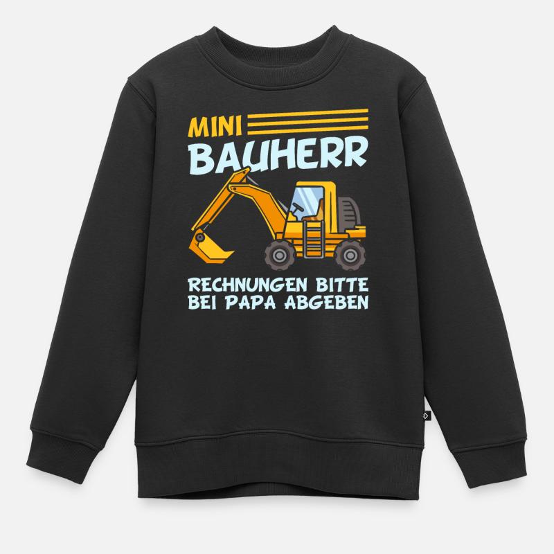 Kinder Bagger Bauherr Baustellen Jungen Geschenk - Kinder Premium Organic Sweatshirt - Schwarz