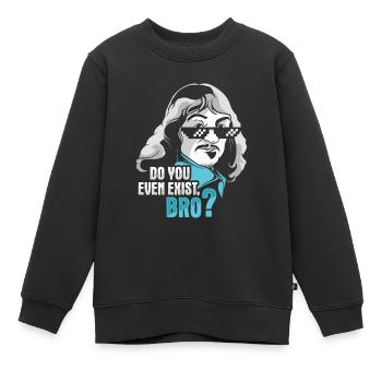 Philosophie Descartes Étudiant en philosophie - Sweat Premium enfant bio - noir - Devant - AI Model Kid Female (0cm)
