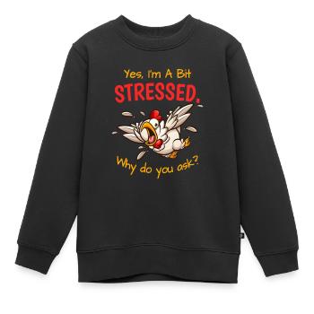 Oui, dans un stress un peu stressé stressé - Sweat Premium enfant bio - noir - Devant - AI Model Kid Female (0cm)