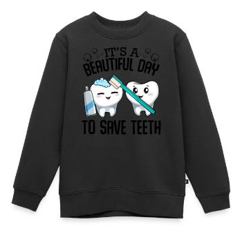 Dentiste - Sweat Premium enfant bio - noir - Devant - AI Model Kid Female (0cm)