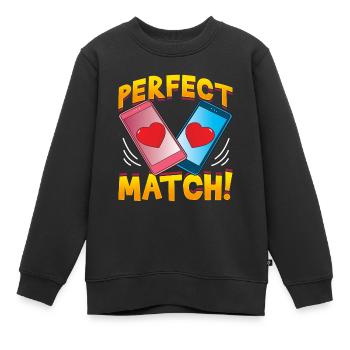 Perfekt Match - Online Dating - Pärchen Matching - Kinder Premium Organic Sweatshirt - Schwarz - Vorne - AI Model Kid Female (0cm)