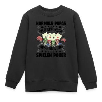 Poker - Kinder Premium Organic Sweatshirt - Schwarz - Vorne - AI Model Kid Female (0cm)