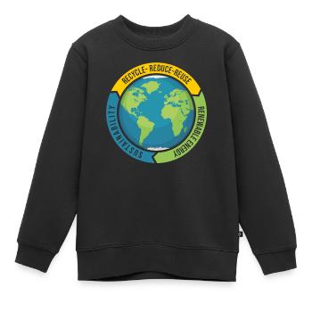 Recyceln Reduzieren Wiederverwenden | Nachhaltig - Kinder Premium Organic Sweatshirt - Schwarz - Vorne - AI Model Kid Female (0cm)