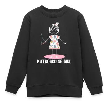 Kitesurfing Kiteboarding Kite Kite Kiten - Kids Premium Organic Sweatshirt - black - Front - AI Model Kid Female (0cm)