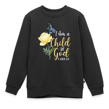Christian Bible Verse Quote - Kinder Premium Organic Sweatshirt - Schwarz - Vorne - AI Model Kid Female (0cm)