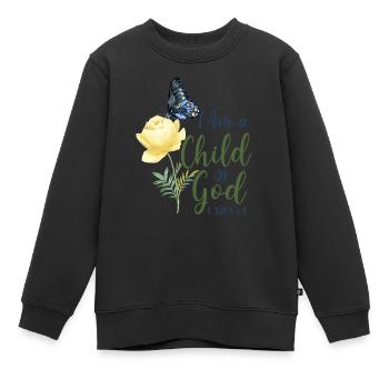 Christian Bible Verse Quote - Kinder Premium Organic Sweatshirt - Schwarz - Vorne - AI Model Kid Female (0cm)