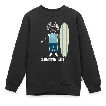 Surfing Surfer Surfer - Kids Premium Organic Sweatshirt - black - Front - AI Model Kid Female (0cm)