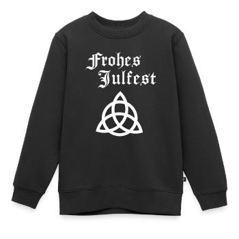 Germanen Heide Heiden Frohes Julfest Wikinger - Kinder Premium Organic Sweatshirt - Schwarz - Vorne - AI Model Kid Female (0cm)