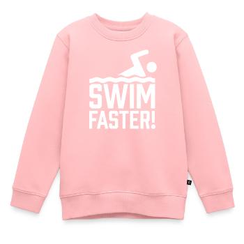 Cours de natation rapide moniteur de natation - Sweat Premium enfant bio - rose - Devant - AI Model Kid Female (0cm)