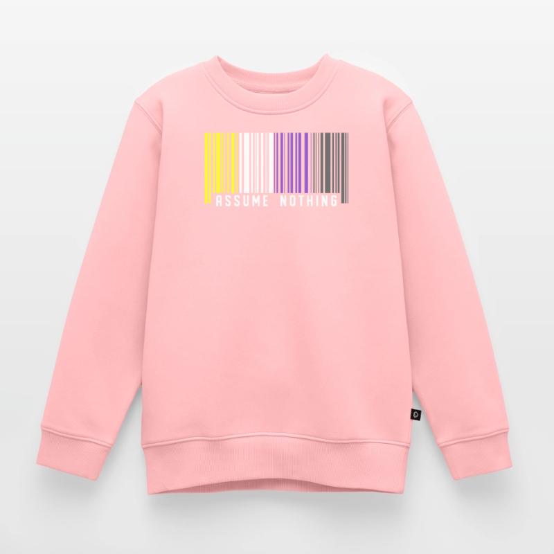 Nonbinary | Non-Binary Pride Barcode Flag Kids Premium Organic Sweatshirt