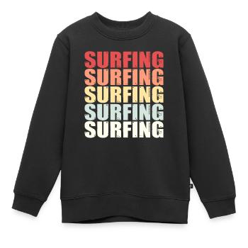 Surfergirl Surfen Surfer Spruch Retro Geschenk - Kinder Premium Organic Sweatshirt - Schwarz - Vorne - AI Model Kid Female (0cm)