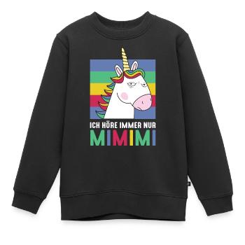I Always Hear Only MiMiMi Unicorn - Kids Premium Organic Sweatshirt - black - Front - AI Model Kid Female (0cm)