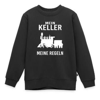 Mein Keller meine Regeln - Kinder Premium Organic Sweatshirt - Schwarz - Vorne - AI Model Kid Female (0cm)