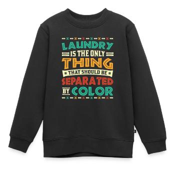 La lessive est la seule chose séparée par la couleur - Sweat Premium enfant bio - noir - Devant - AI Model Kid Female (0cm)