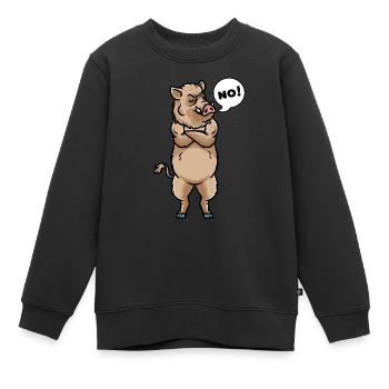 Sanglier têtu Sanglier Sanglier Manteau Noir - Sweat Premium enfant bio - noir - Devant - AI Model Kid Female (0cm)