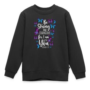 Christian Bible Verse Quote - Kinder Premium Organic Sweatshirt - Schwarz - Vorne - AI Model Kid Female (0cm)