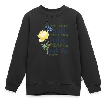 Christian Bible Verse Quote - Kinder Premium Organic Sweatshirt - Schwarz - Vorne - AI Model Kid Female (0cm)