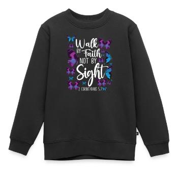 Christian Bible Verse Quote - Kinder Premium Organic Sweatshirt - Schwarz - Vorne - AI Model Kid Female (0cm)