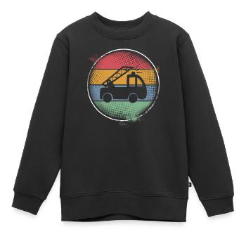 Fire engine - Kids Premium Organic Sweatshirt - black - Front - AI Model Kid Female (0cm)